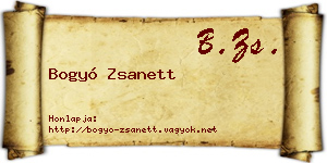 Bogyó Zsanett névjegykártya